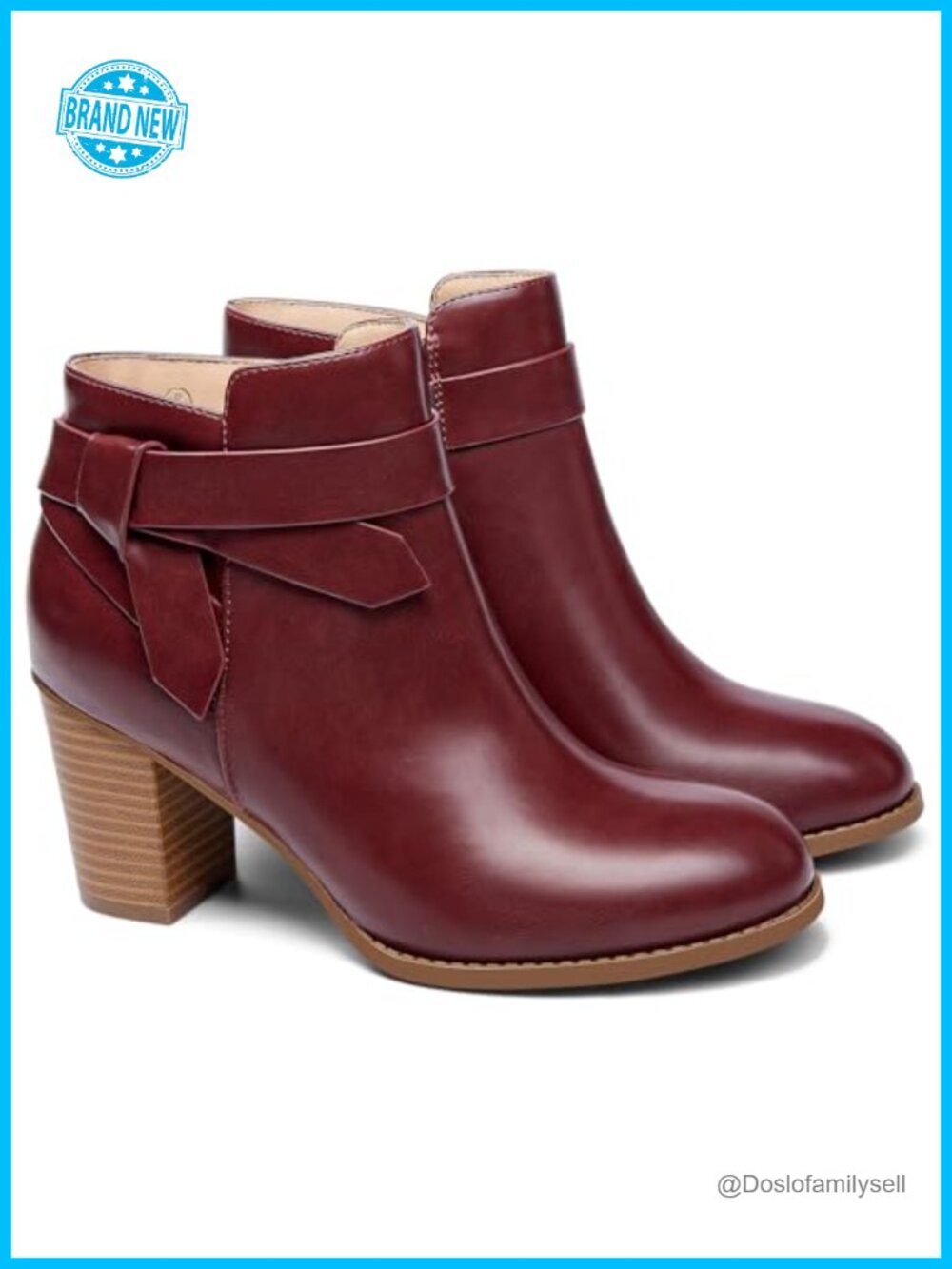 Womens Tie Knot Chelsea Ankle Boots Stacked Heel Faux Suede Booties